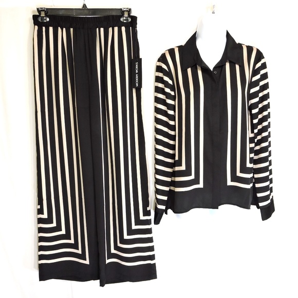 Modern works Pants - MODERN WORKS ⚜ WOMEN'S BLACK & TAN FASHION SET